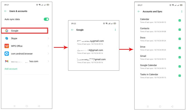 find out which data is synced