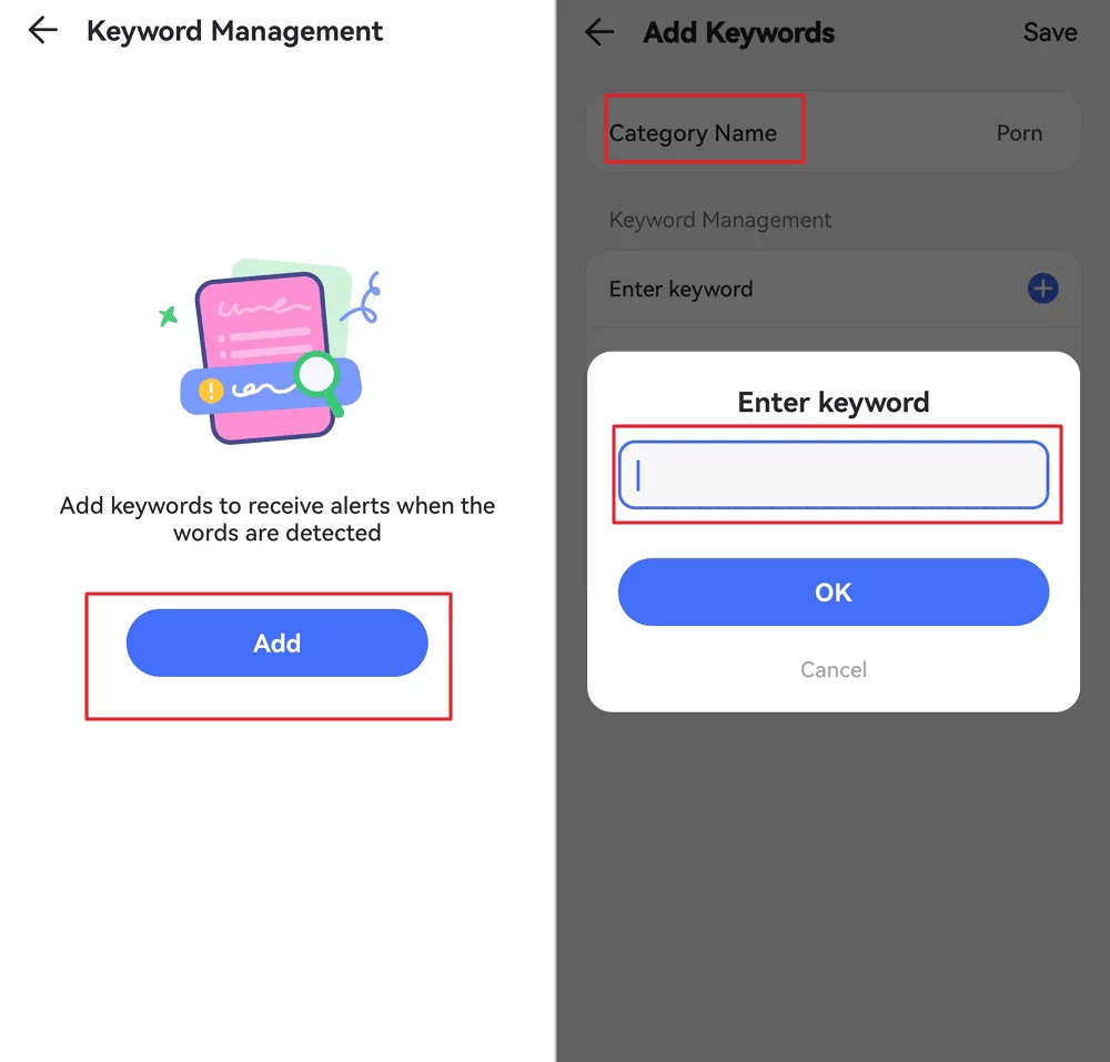 parole chiave aggiunte