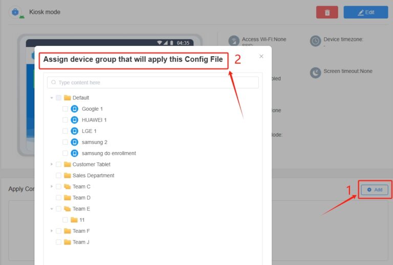 apply mdm profile to selected devices