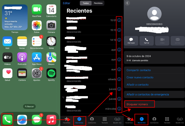 bloquea numeros individualmente en el iphone