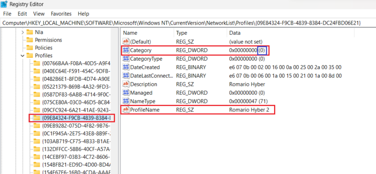 change network from public to private 04