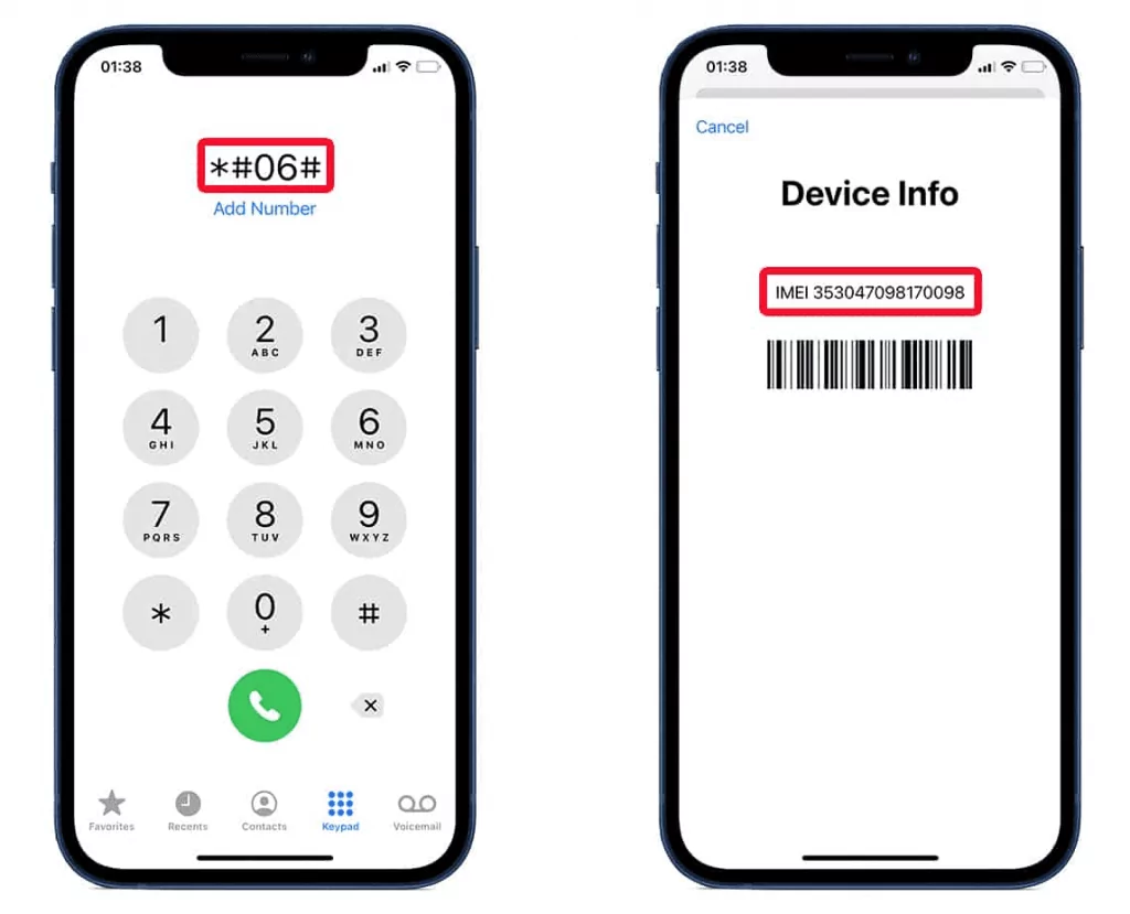 code to check IMEI number