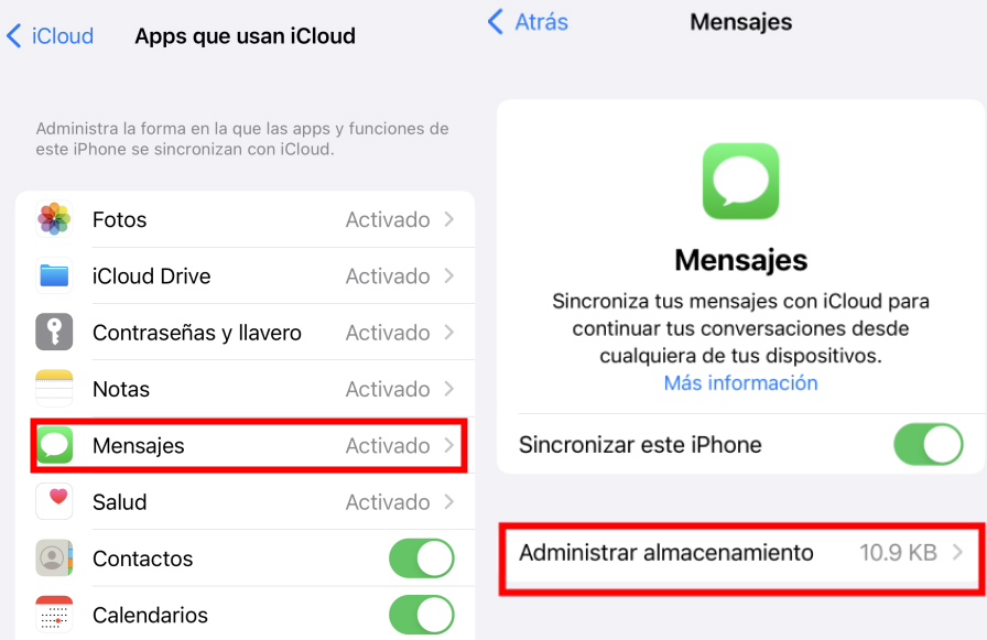 copia de seguridad de SMS iCloud