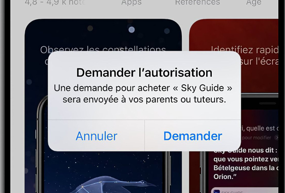 Demander l’autorisation d’achat iPhone