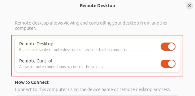 enable remote desktop and remote control