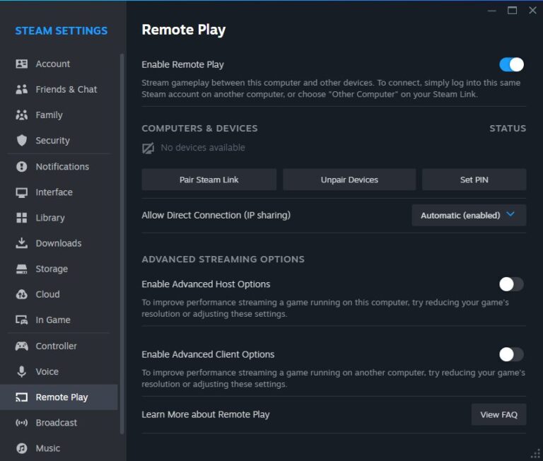 enable remote play