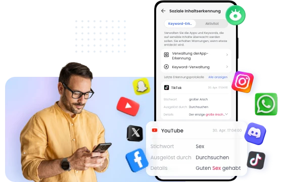Die Funktion zur Erkennung sozialer Inhalte von AirDroid Parental Control 