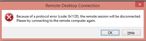 protocol error code 0x112f