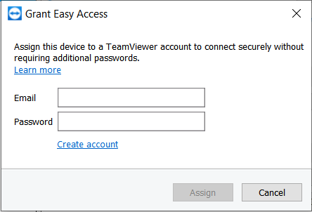 grant easy access teamviewer account