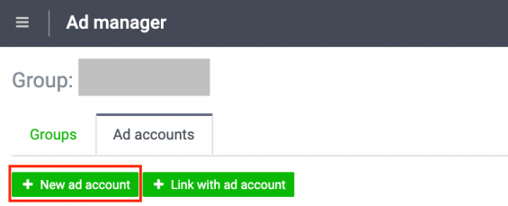 Add New ad account
