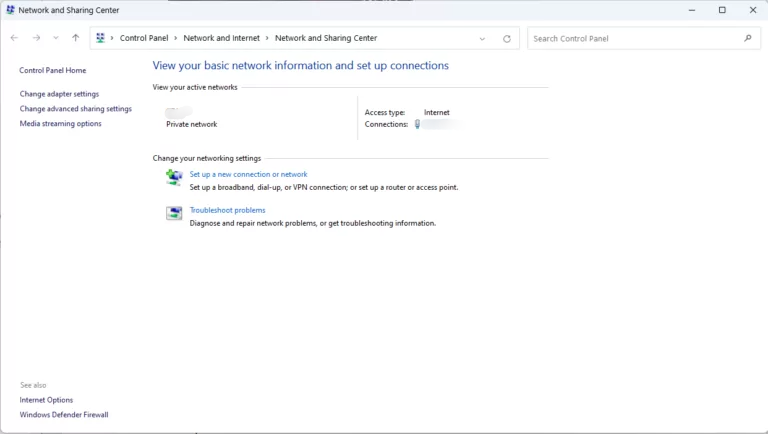 how to open networl and sharing center 11 768x434 2