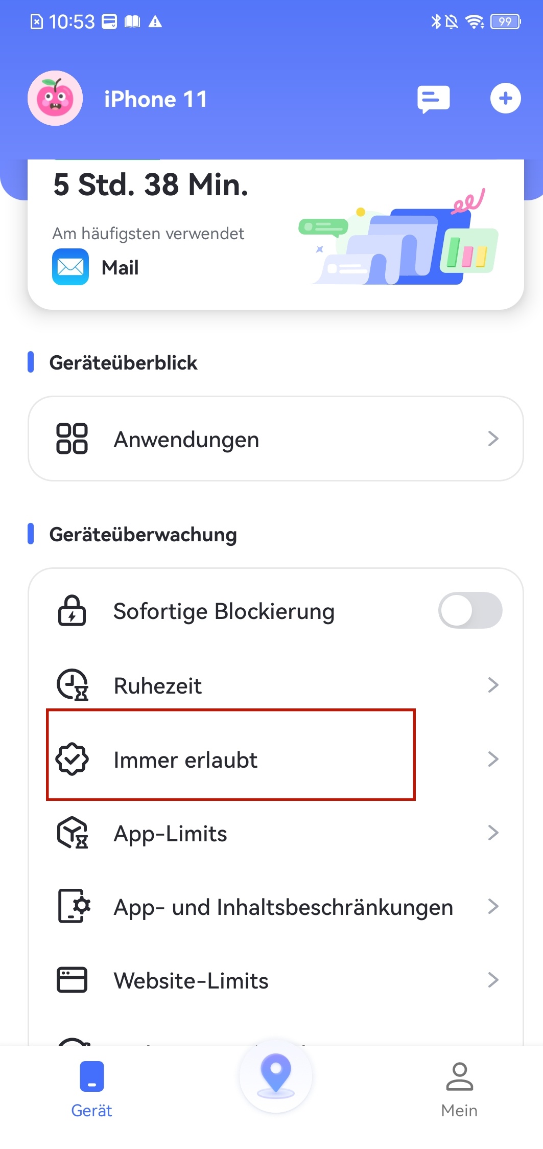 Immer erlaubt für iPhone