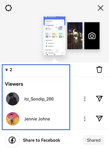 Instagram shows who has viewed the story