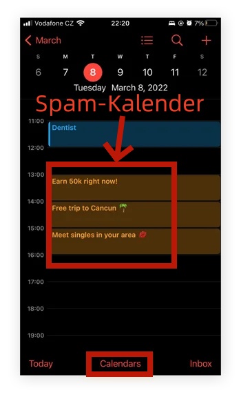 klicke unte auf Kalender