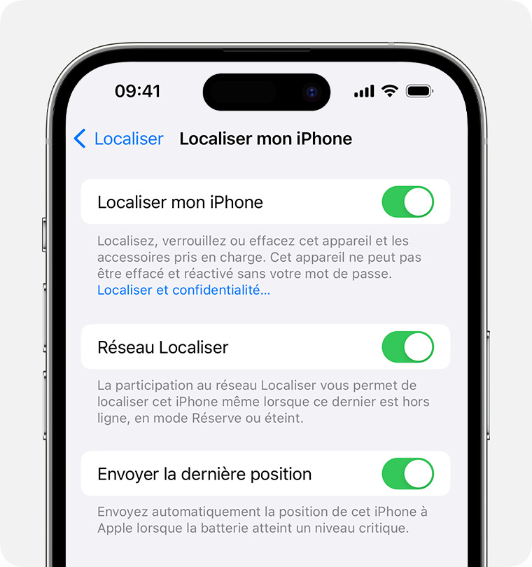 Activer Localiser sur iPhone