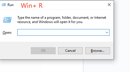 open run dialog box