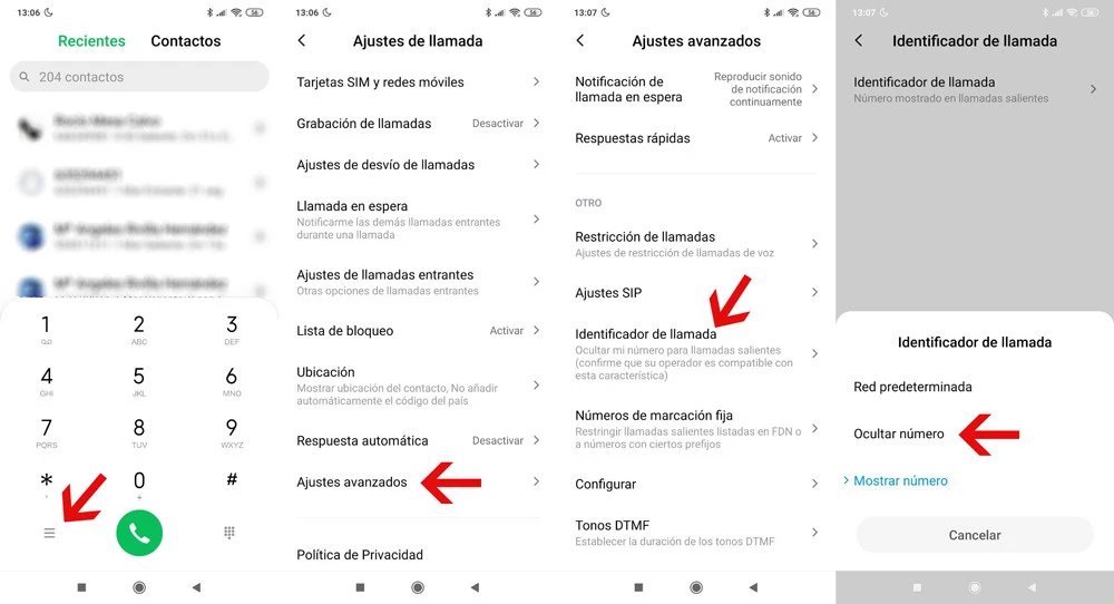 paso a paso para llamar con numero oculto en android