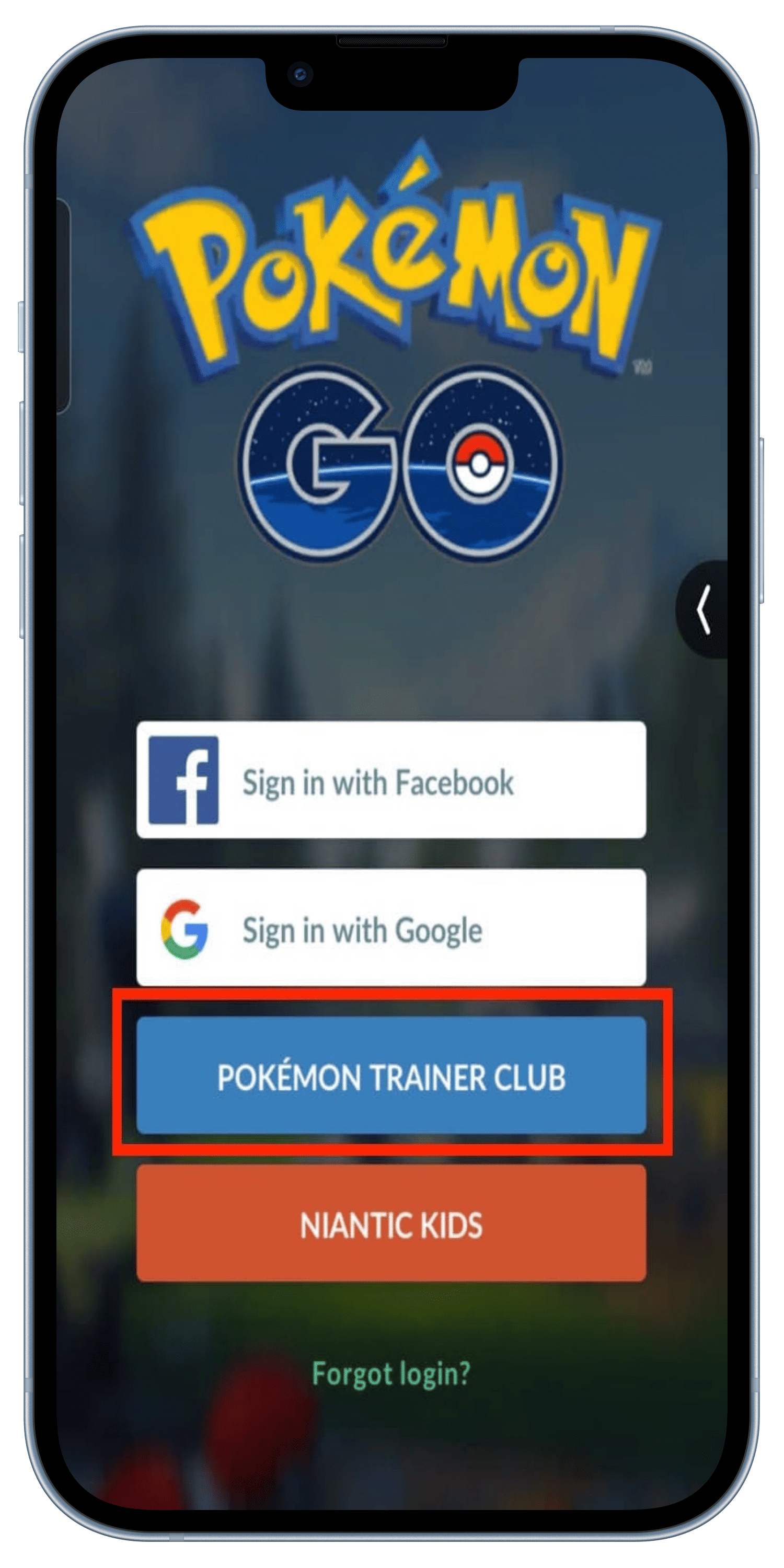 pokemon go sign in account