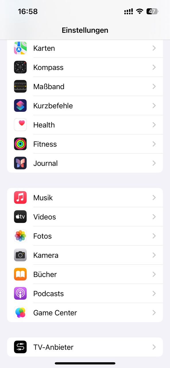 Prüfe Apps in Einstellungen