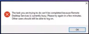 remote desktop services is currently busy