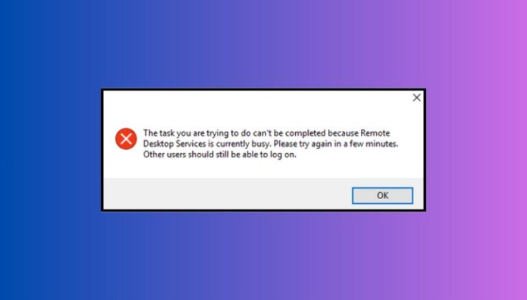 remote desktop services is currently busy