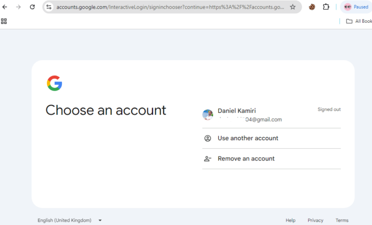 sign in to your google account