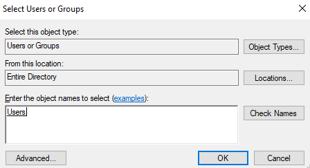 select users and groups