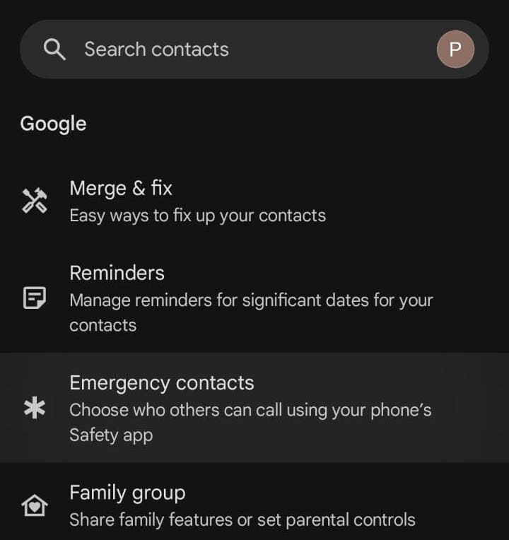 set emergency contact on android by contact app step 2