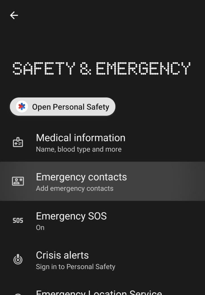 set emergency contact on android from setting step 2