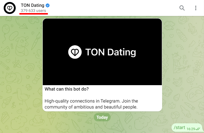 Telegram TON dating bot