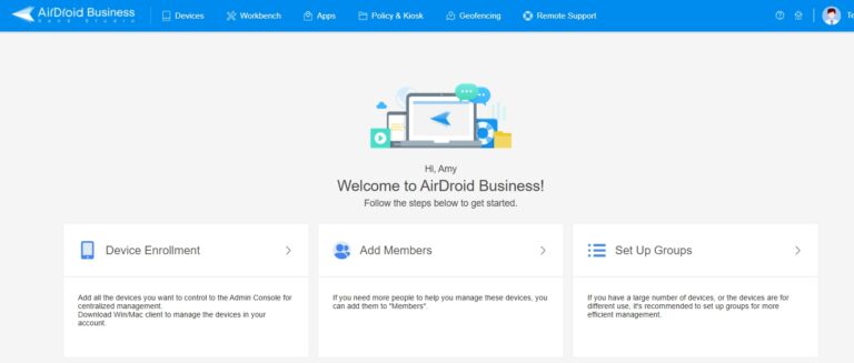 AirDroid Business Dashboard