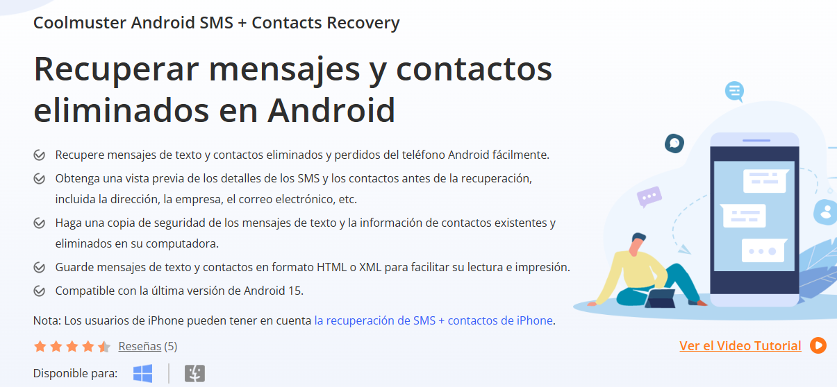 Coolmuster recuperacion de sms para Android