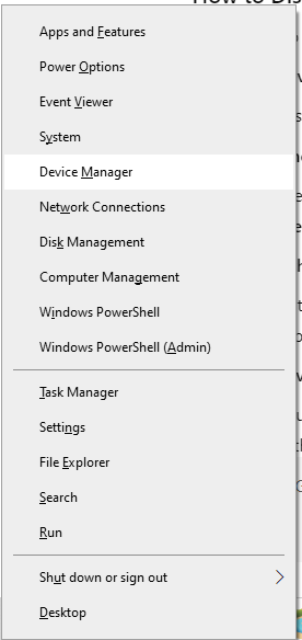 Open device manager on windows