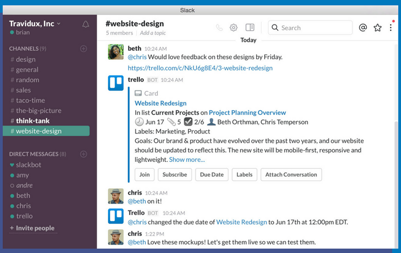 Trello chatbot for Slack