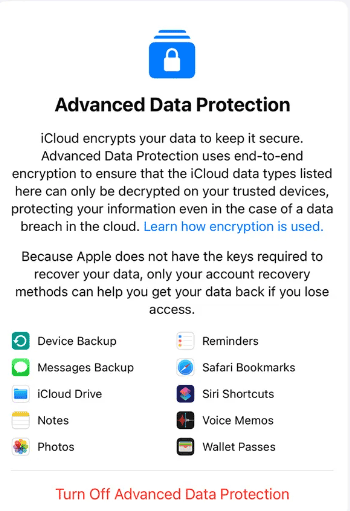 Advanced Data Protection for iCloud 