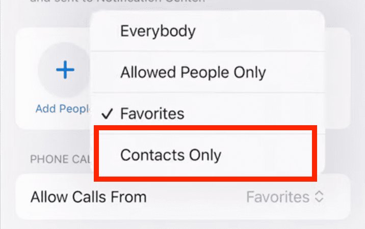 choose contacts only