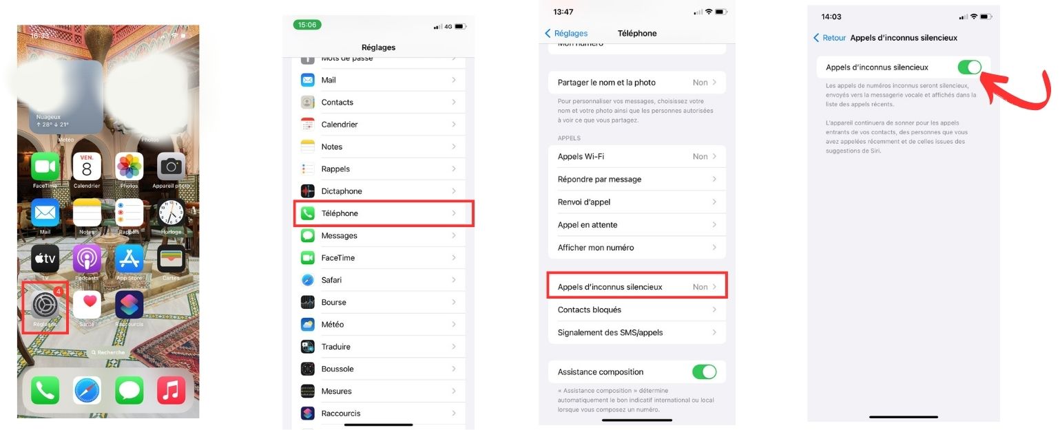 Bloquer les appels sans identification de l'appelant sur l'iPhone