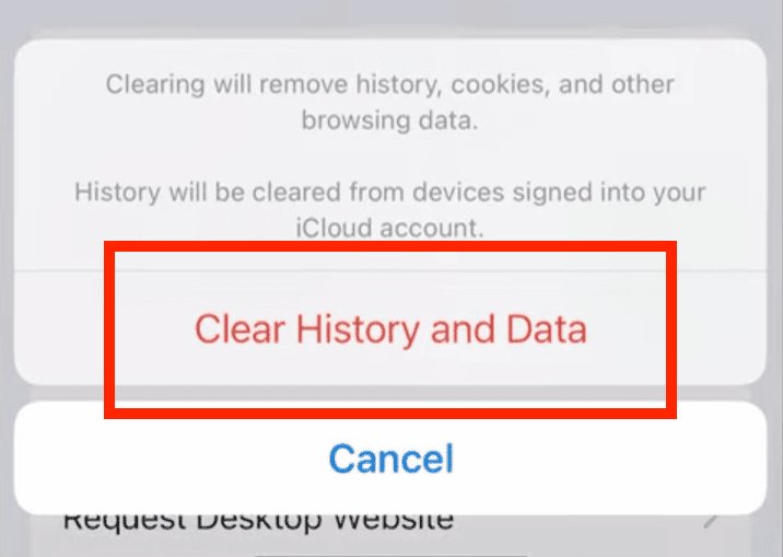 clear history and data