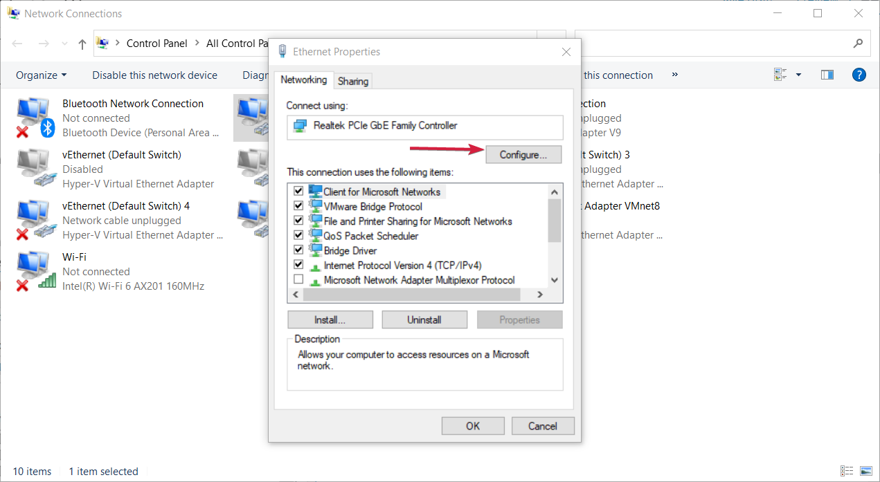 configure network settings