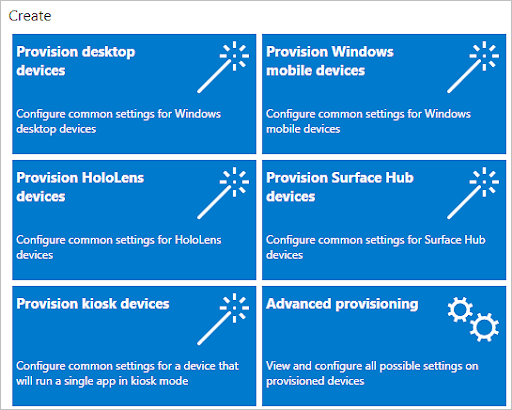 create provisioning package