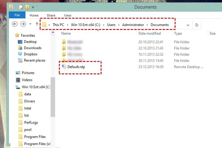 delete default rdp file