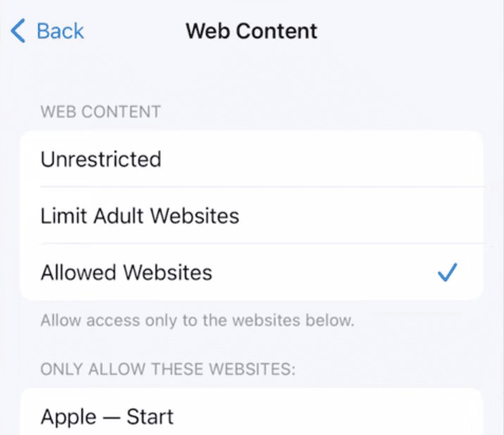 allowed websites