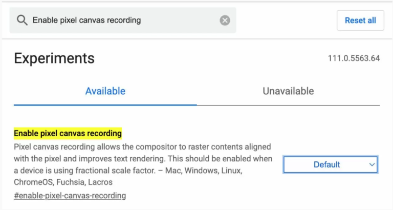 enable pixel canvas recording