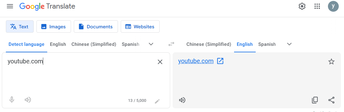 use Google Translate to unblock YouTube