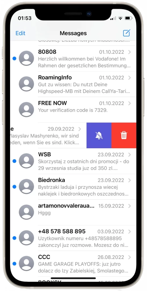 hide alerts on iPhone