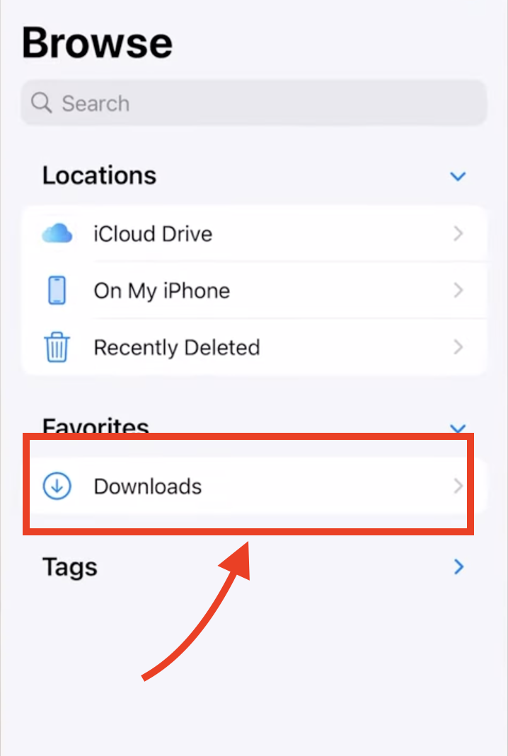 how to find downloaded files on iphone step 3