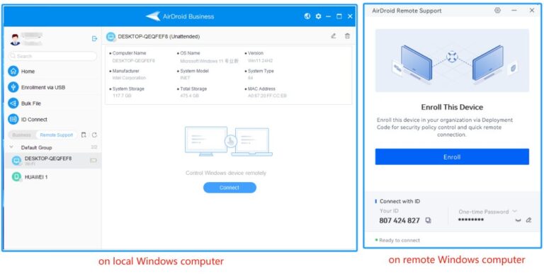 how to set up unattended remote access on Windows computer