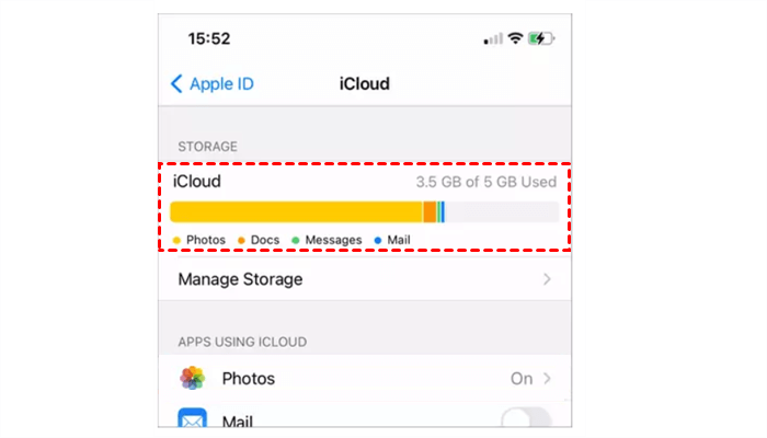 icloud storage check