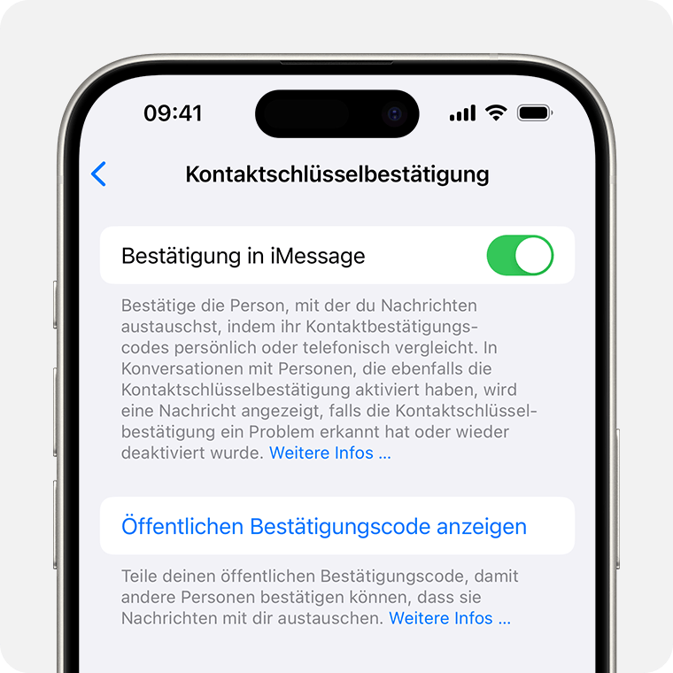 iMessage eingeschalten