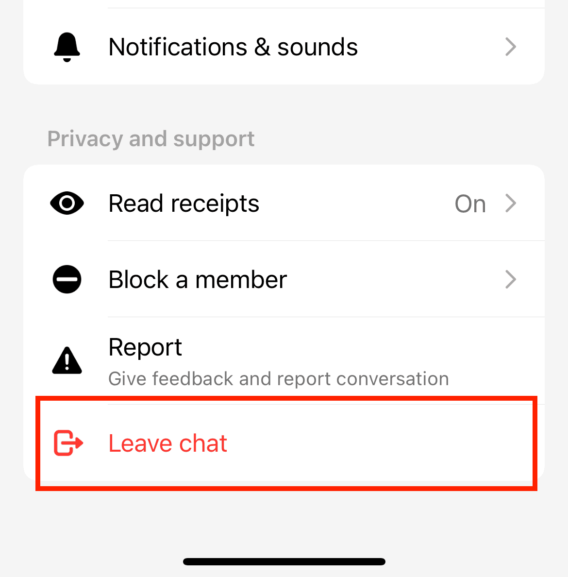 leave chat